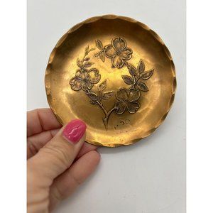 Vintage Wendall August Handmade Solid Bronze Trinket Dish 3.5"